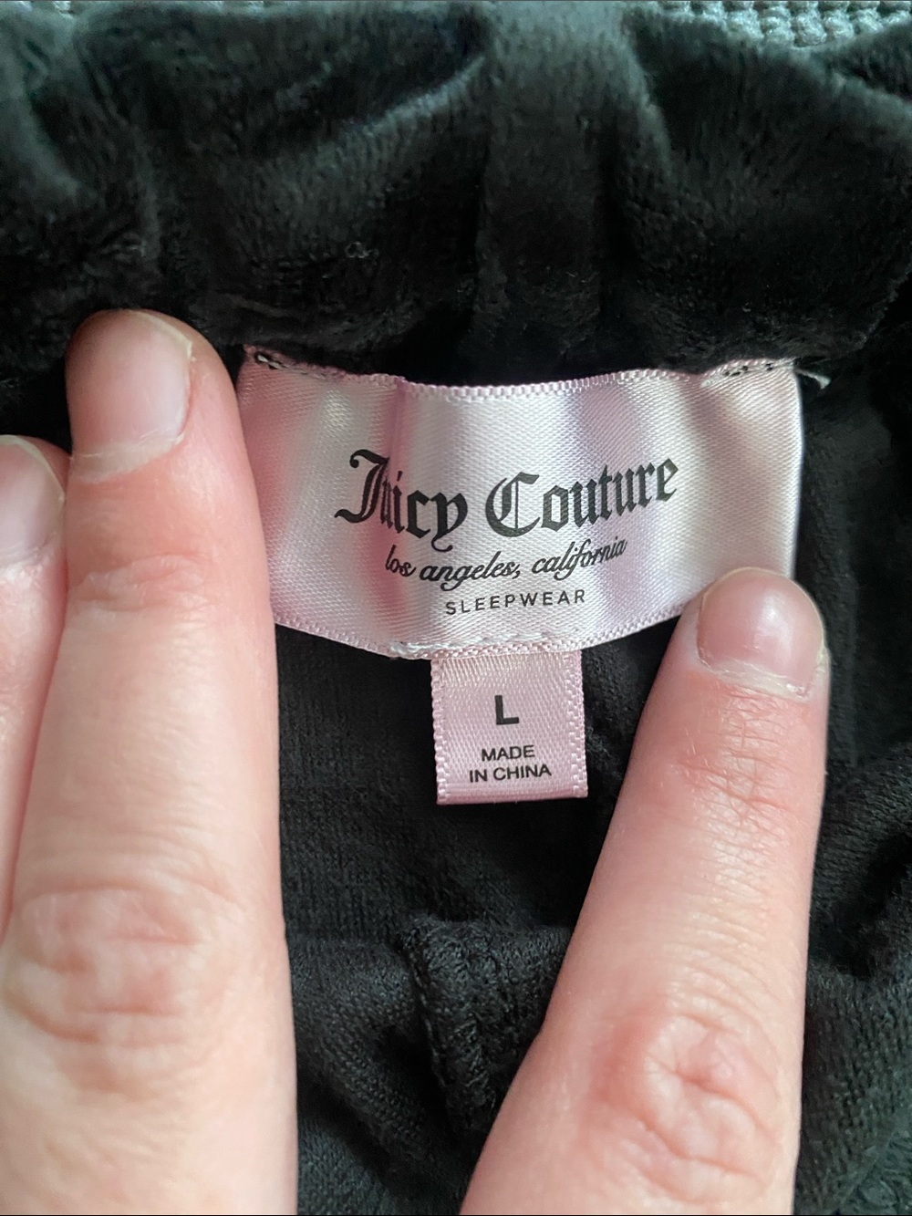 Juicy Couture Black Velour Rhinestone Logo Lounge Shorts - Picture 2 of 3